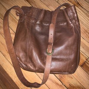 Vintage brown leather Coach shoulder bag